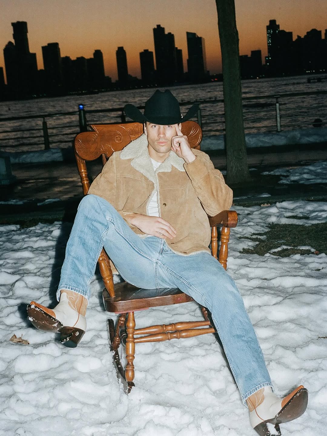 Rob Rausch in our vintage jeans and jacket for Interview Magazine.
